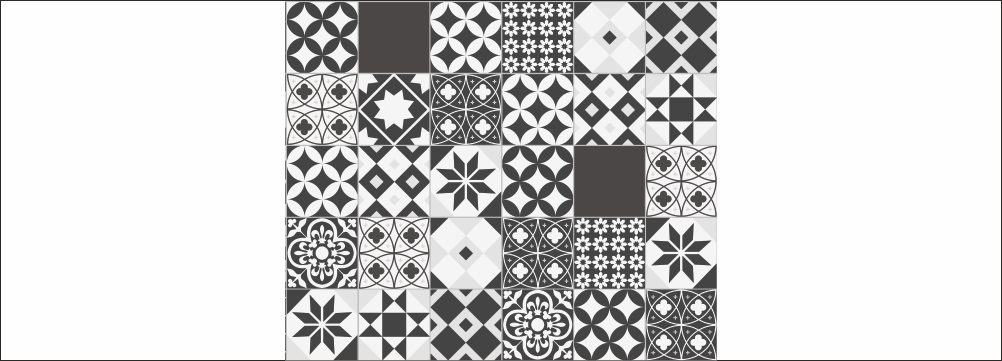 Déco Carreaux N&B Fond de Hotte
